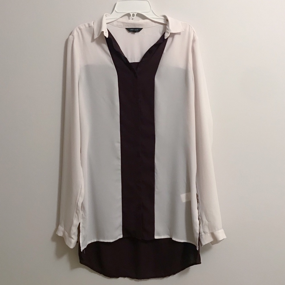 RW&CO: burgundy and white button up